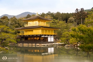 Tohle možná znáte z oblíbeného obrázku na pozadí Applů. Anebo si jej tam můžete dát. Jde o chrám Kinkaku-ji v Kjótu. (fotil japonský rodák a první sólista Kenji Kobayashi)